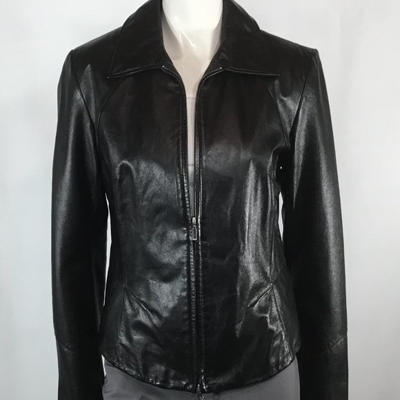 Danier Jackets & Blazers - Danier Glossy Black Leather Jacket